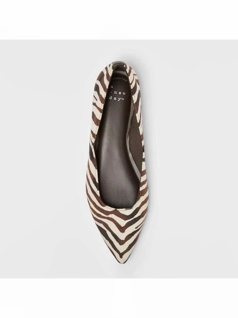 A New Day Serena Velvet Flats Animal Print in Brown & White NWT - Picture 3 of 4
